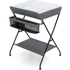 Changing Tables Costway Baby Storage Folding Diaper Changing Table-Gray