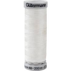 Hvite Sytråd Gutermann Rayon 40 Embroidery Thread, col 1001 WHITE, 200m Spool