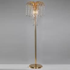 Crystal Floor Lamps & Ground Lighting XXXlutz Pioggia with Crystal Rain Gold Floor Lamp