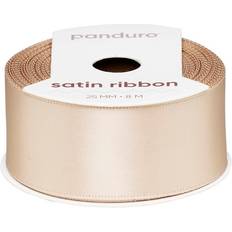 Panduro Hobby Beige satinband – 25 mm brett och 8 meter långt