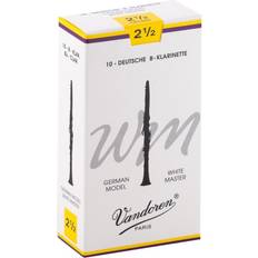 White Mouthpieces for Wind Instruments Vandoren CR1625 German White Master Bb Clarinet Reeds Strength 2.5 Pack of 10