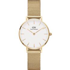 Daniel Wellington Ø28 mm Classic Petite Melrose dameur guldfarvet med hvid skive