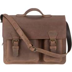 Ruitertassen Aktentasche Leder 40x31cm mit 2 Fächern "Classic" ranger braun