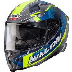 Caberg Avalon X Optic Full-Face Helmet - Matt Grey/Blue/Neon-Yellow