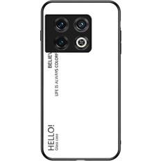 MAULUND OnePlus 11 Glas Bagside Cover Hello Hvid