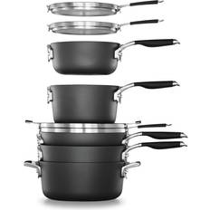 Calphalon Space-Saving Hard-Anodized Cookware Set with lid