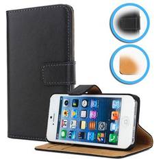 MTP Products iPhone 5/5s/SE plånboksfodral i läder svart förpackning: bulk