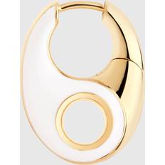 Harpiks Øreringe Maria Black Vogue Earring White Left Goldplated - Butler Loftet