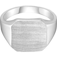 Unisexe Bagues Avilé Jewelry Brushed Signet Bagues Argent DI001-S-66 Unisex 925 sterling silver