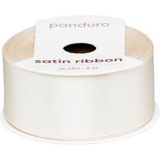 Panduro Hobby Cremefarvet satinbånd – 25 mm bredt og 8 meter langt