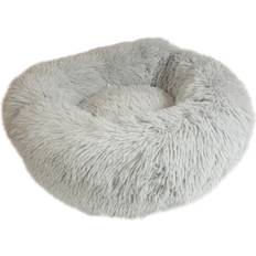 Pet Zone Hund-Kattbädd Donut Ljusgrå Ø60 cm