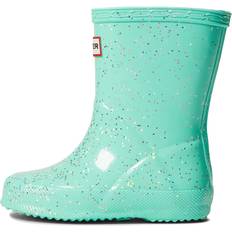 Children's Shoes Hunter HUNTER Kids Original First Classic Giant Glitter Wellington Rain Boots for Toddler, and Little Kids Rubber with Gloss Finish, Slip-On Design, and Cotton Lining Wild Mint Toddler