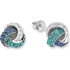 Smycken Amor örhängen 925 Sterling Silver Örhängen för med kristall, cm, Silver, Levereras presentförpackning, 9202409