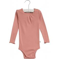 Wheat Baby Blonde Rib Bodysuits - Peach Rose