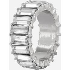 Montini Smycken Montini Silverfärgad ring med baguettformade stenar