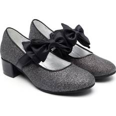 Acrylic Children's Shoes Monnalisa bow-detail 30mm block-heel ballerina shoes kids Polyurethane/Cotton/Acrylic/Rubber/Goat Skin Black