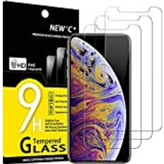 New'C NEW'C 3-pack skärmskydd med iPhone XS Max, iPhone 11 Pro Max 6.5" – Härdat glas HD klar 9H hårdhet bubbelfritt