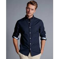 Button Down Stretch Oxford Shirt - Navy