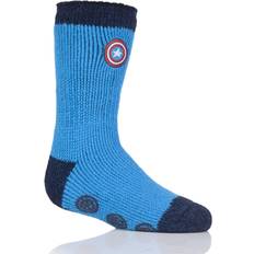 Heat Holders Pair Blue Marvel's Captain America Shield Slipper Socks Kids Unisex 912 Kids 47 Years