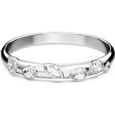 Rhodium - Women Bracelets Swarovski Dextera bangle, Mixed cuts, White, Rhodium plated