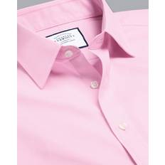 Charles Tyrwhitt Men's Non-Iron Twill Dress Shirt Pink French Cuff Cotton Pink
