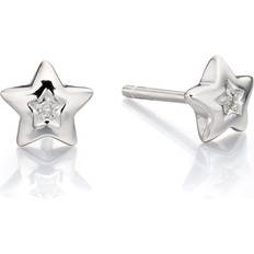 Little Star Noor Diamond Star Stud Earrings Silver