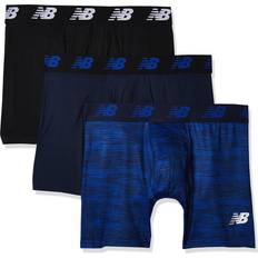 New Balance Men's Underwear New Balance Men's 6" Boxer Brief Fly Front With Pouch, 3-Pack, Pigment/Pigment Woodgrain/Black