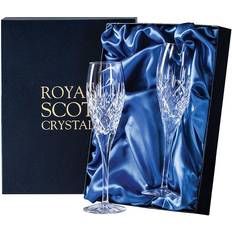 Royal Scot Crystal London 2 Champagne Glass