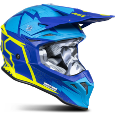 Just1 J39 Poseidon, Motocrosshelm Blau/Hellblau/Neon-Gelb