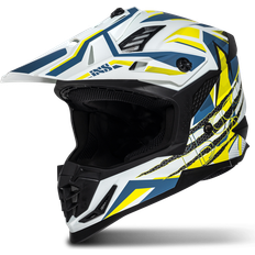 iXS 363 2.0 Crosshjälm - Mattvit/Blå/Gul Fluo