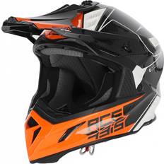 Acerbis Steel Carbon Grafics Motocross Helmet, black-white-orange, for Men