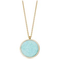 Astley Clarke Gold Stilla Amazonite Locket Necklace Blue