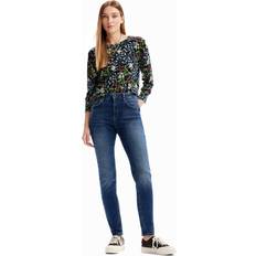 Desigual Dame Bukser & Shorts Desigual Blå Bomuld Slim Fit Jeans - Blå