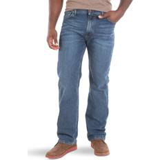 L - Linen Jeans Wrangler Men's Regular Fit Comfort Flex Waist Jean - Blue Ocean