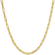 Italian Gold Paperclip Link Chain Necklaces In 14k Yellow