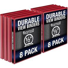 Office Supplies Samsill Durable 5 Inch Binder Round Ring Customizable Clear View Binder 8 Pack