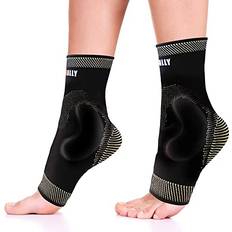 NeoAlly NeoAlly Copper Ankle Brace with Gel Pads Ankle Compression Sleeves for Plantar Fasciitis, Foot Pain, Sprained Ankle Support & Recovery, Medium, 1 Pair