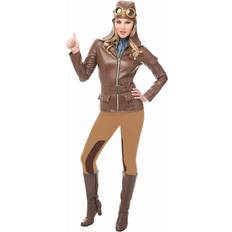 Women's Retro Pilot Costume with Hat