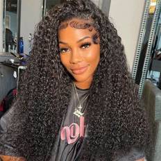UNice 200% Density Natural Curly Clear HD Glueless Lace Wig Human Hair 13x4 Frontal Wig
