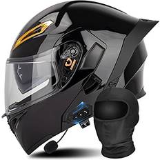 Women Motorcycle Helmets Poicon Bluetooth Modular Motorcycle Helmet DOT/ECE Approved Full Face Flip up Anti-Fog Double Visor Helmet Built-in Dual Speaker with Microphone for Adult Men and Women Woman, Man, Adult