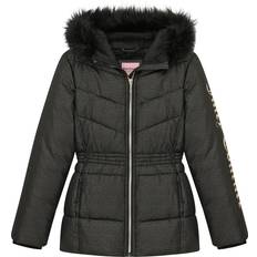 Juicy Couture Outerwear Children's Clothing Juicy Couture Juicy Couture Girls Puffer Jacket, Laminated Bubble Kids Coat with Fur Hoodie, Black