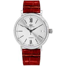 IWC Dam Armbandsur IWC Damklocka IW458109 Portofino Silverfärgad/Läder Ø37 mm