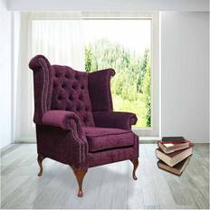 S4U Chesterfield Fabric Queen Anne High Armchair