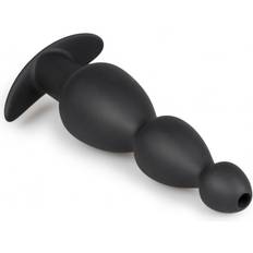 Langer Hohler Silikon Anal Plug Schwarz