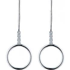 Everneed Daniella Long Silver Earrings with circle U