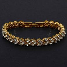 Klassiskt Armband med Strass Guld