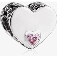 Pink Charms & Pendants Rosa Lea Pink Offset Heart Charm AM-2THB005904-Pink