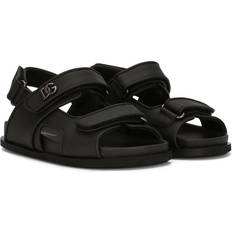 Dolce & Gabbana Kids DG-logo touch-strap sandals kids Calf Leather/Calf Leather/Rubber Black