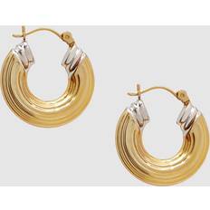 Aros - Oro Pendientes Anine Bing Two Tone Squared Hoop Earrings 14k Gold