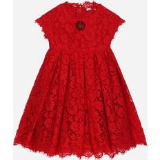 Corduroy Dresses Dolce & Gabbana Kids Embellished lace dress red Y